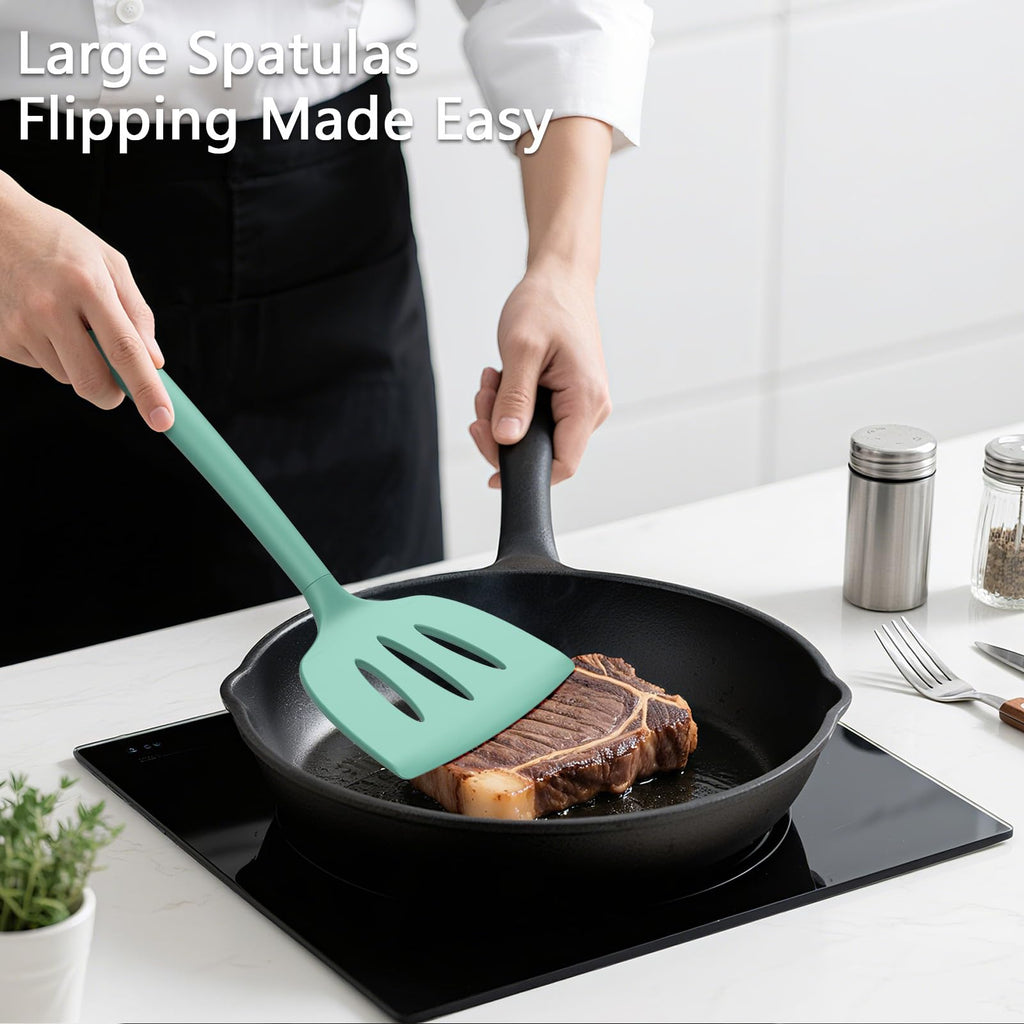 Coukre 3 Pack Silicone Spatula Set, Heat Resistant to 500°F, BPA-Free