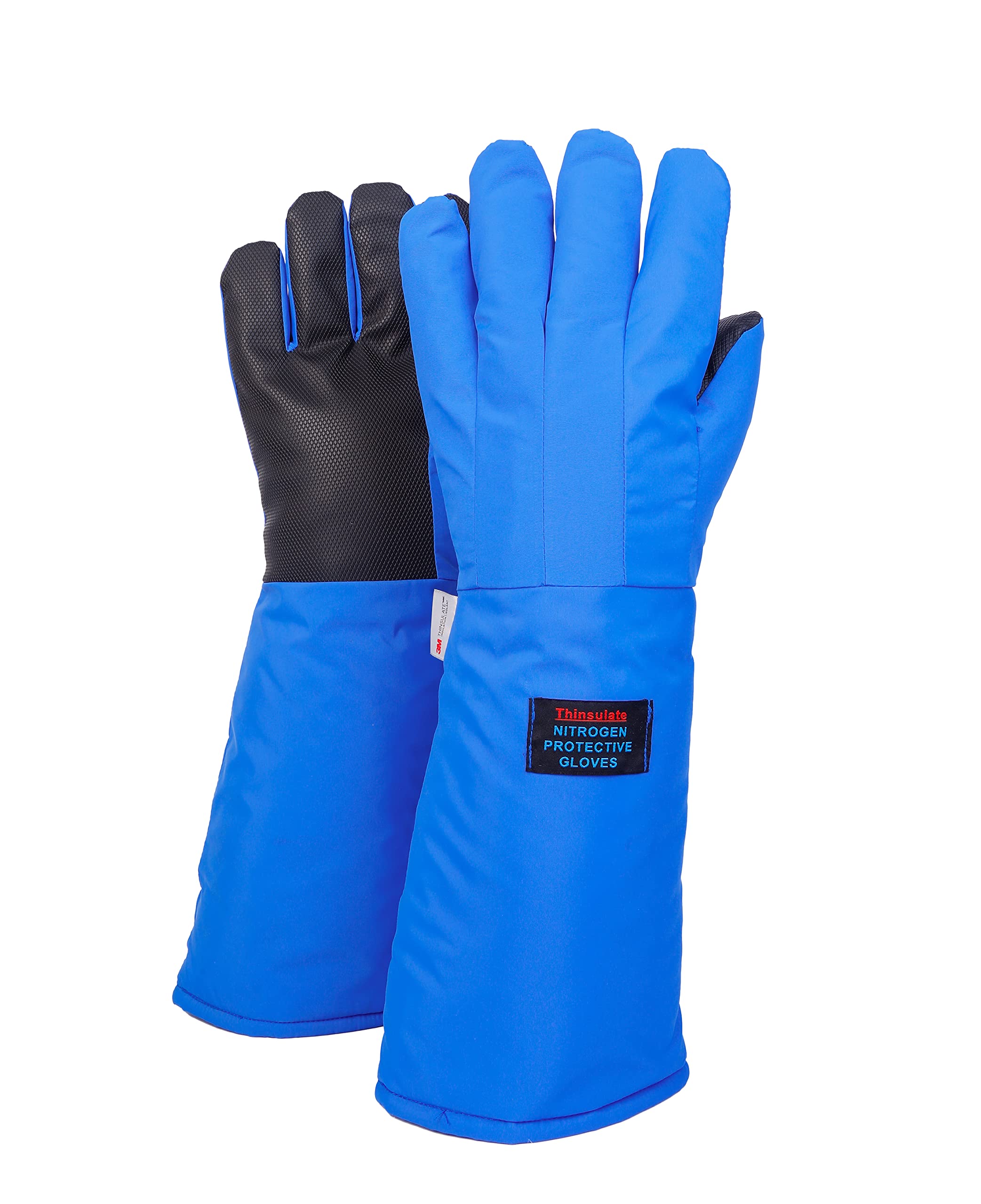 egowz Cryogenic Gloves Low Temperature LN2 Liquid Nitrogen Protective Gloves Cold Storage Safety Frozen Gloves (Black Mid Arm Length/15 inch)
