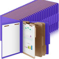 60 Pcs Classification Folders Letter Size, Back to School Supply for Teacher, Student, 3 Dividers Pressboard File Folder Bulk with 2 Fasteners, 3.5 Inch Expanding File Organizer (Purple)