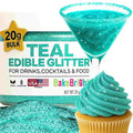 Bulk 20g Light Blue Edible Glitter for Drinks | Premium Edible Glitter for Cakes, Cocktails, Light Blue Cake Decorating Decorations Food Grade, Vegan, Kosher, Halal, Gluten Free - Made in USA