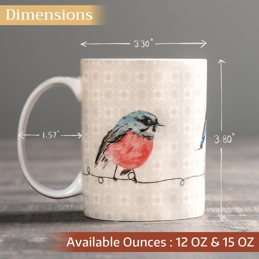 Maison d' Hermine Coffee Mug with Handles Tea Cups (15 Ounce, Pack of 1)