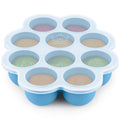 KeaBabies Silicone Food Freezer Trays with Lid, 2oz x 10 Pods (Misty Blue)