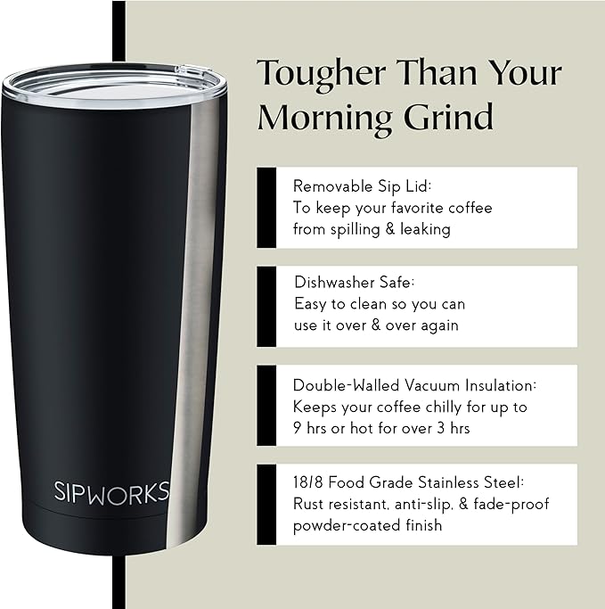 Coffee Tumbler – 20 oz Insulated Travel Coffee Mug, Spill Resistant Stainless Steel Large Coffee Cup with Lid for Hot & Iced Drinks - Mahogany