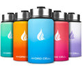 HYDRO CELL Stainless Steel Insulated Water Bottle with Straw - For Cold & Hot Drinks - Metal Vacuum Flask with Screw Cap and Modern Leakproof Sport Thermos for Adults (Sky/Blue 14oz)