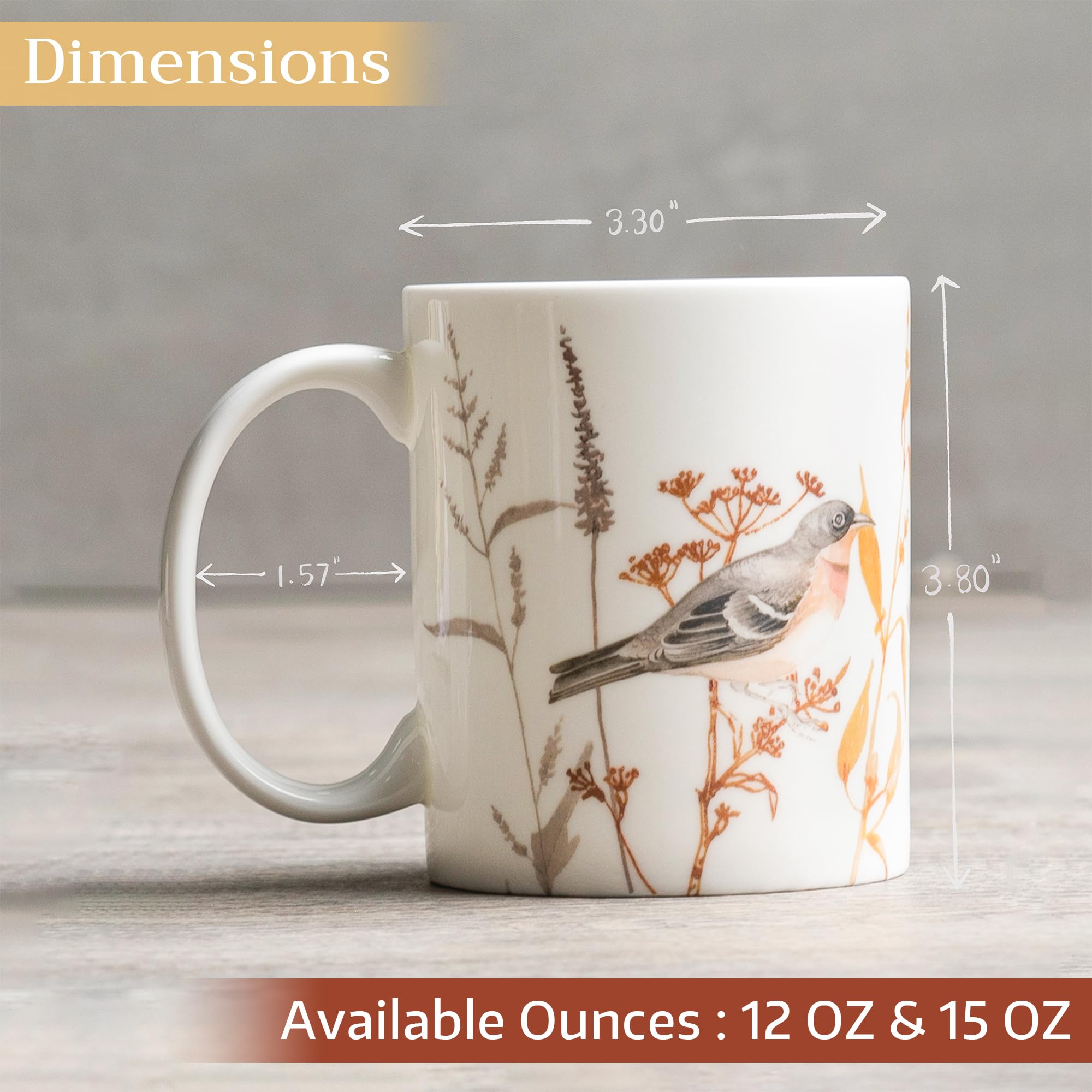 Maison d' Hermine Coffee Mug with Handles Tea Cups (15 Ounce, Pack of 2)