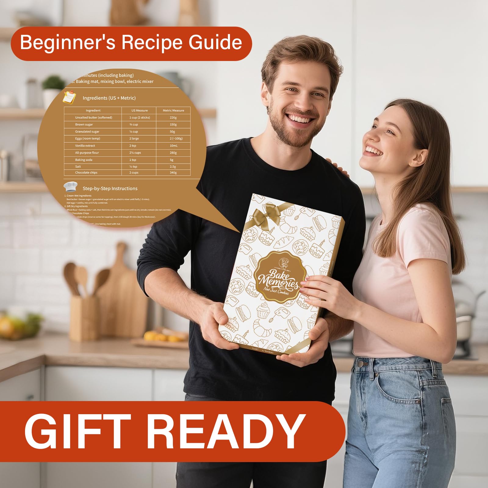 Non-Slip Silicone Baking Mat - 20x28 inch Extra Thick Pastry Mat with Measurements for Sourdough, Macarons, Bread, Pizza, Dough Rolling, Kneading, Oven Mat Heat Resistant to 480°F for Baker