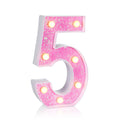 Foaky Decorative Led Marquee Light Up Number, Marquee Light Up Number Sign for Night Light Wedding Birthday Party Christmas Home Bar Decoration Number(5)