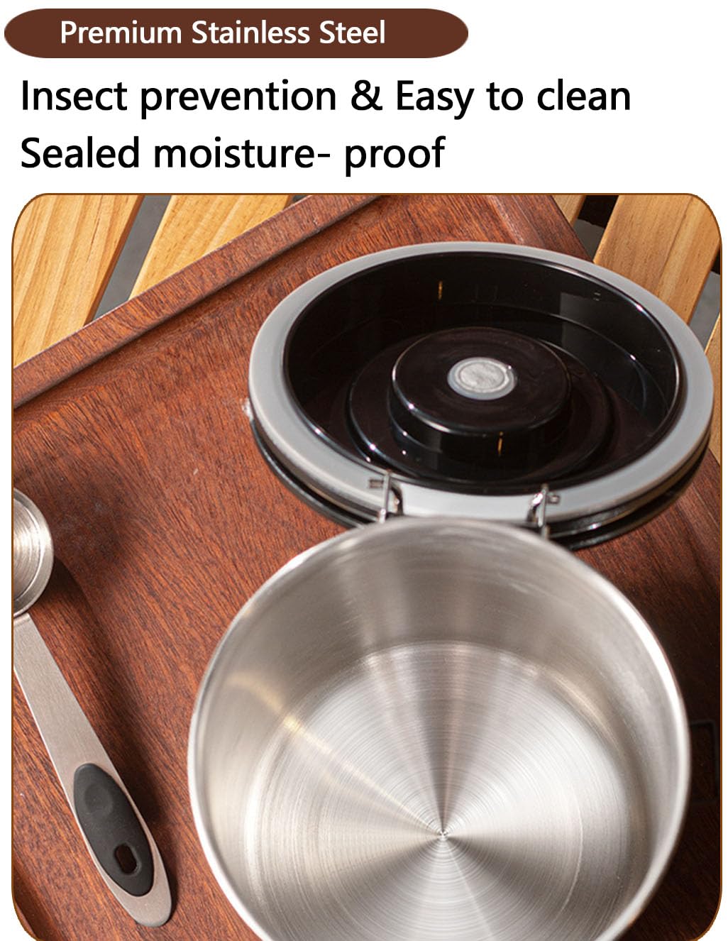 Walktosun Coffee Canister Airtight Storage Container Stainless Steel Coffee Jar with Scoop,Date Tracker CO2 Release Valve for Dry Food Beans Ground Tea Flour Cereal and Sugar