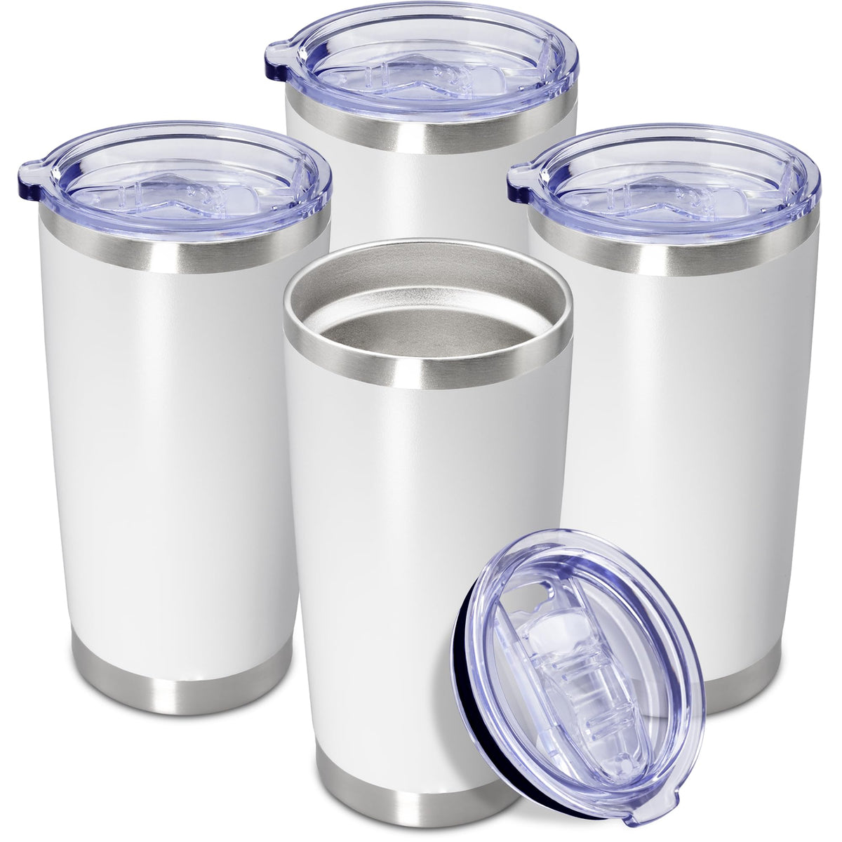 20oz Tumbler Insulated Coffee Tumblers with Lid Stainless Steel Black 8P