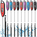 Copkim 10 Set Waterproof Food Thermometer for Water, Liquid, Candle and Cooking Digital Meat Thermometer with Long Probe Instant Read for Kitchen BBQ Grill Candy (Black)