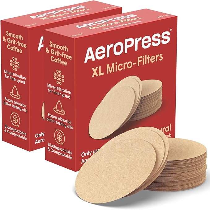 AeroPress XL Coffee Maker Natural Paper Micro-Filters, XL Size