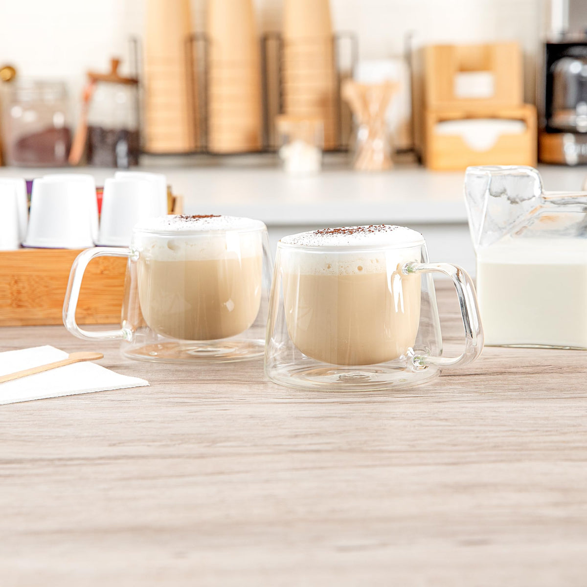 Restaurantware 7 oz Professional Glass Coffee Mug, 2 Pack