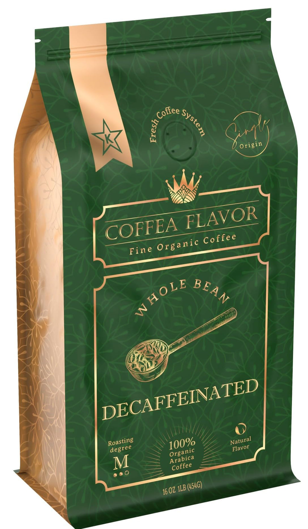 Organic Whole Bean Coffee Medium Roast (16oz) - Decaffeinated