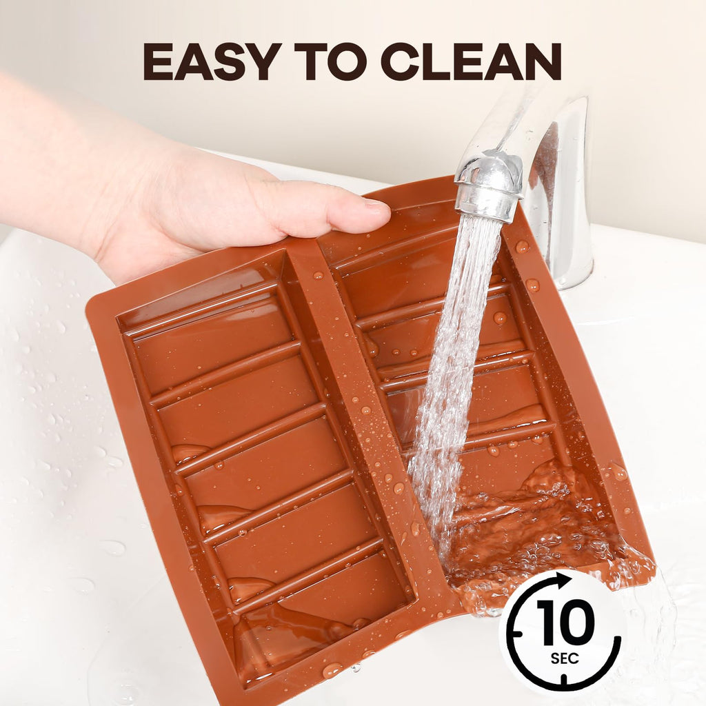 Fimary Dubai Chocolate Molds 1 Inch Deep, Silicone Chocolate Bar Mold – Non-Stick, Flexible, Large and Thick Homemade Chocolates, Candies, and Desserts - Set of 1