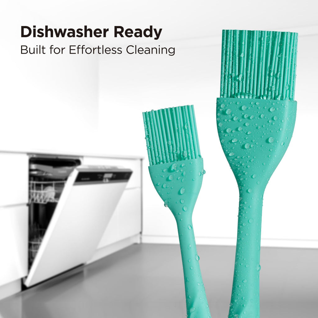 Kitchen Mama WaltzGrip Platinum Silicone Basting Pastry Brush, Teal