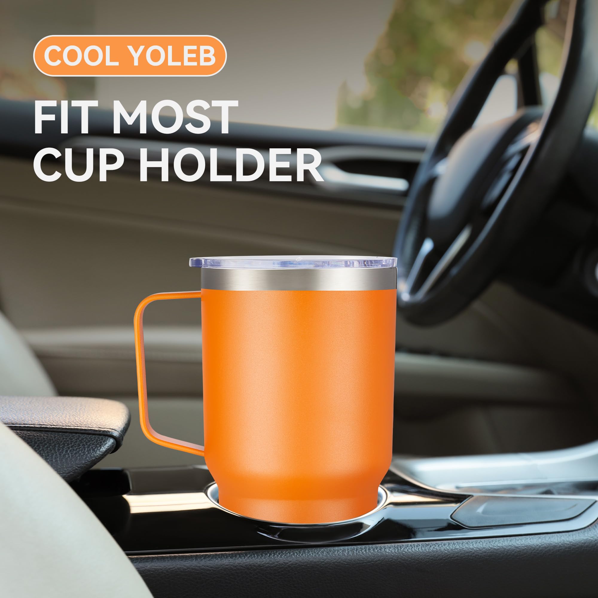 Cool Yoleb 30 oz Stainless Steel Tumblers Bulk with Handle and Lid, 4 Pack