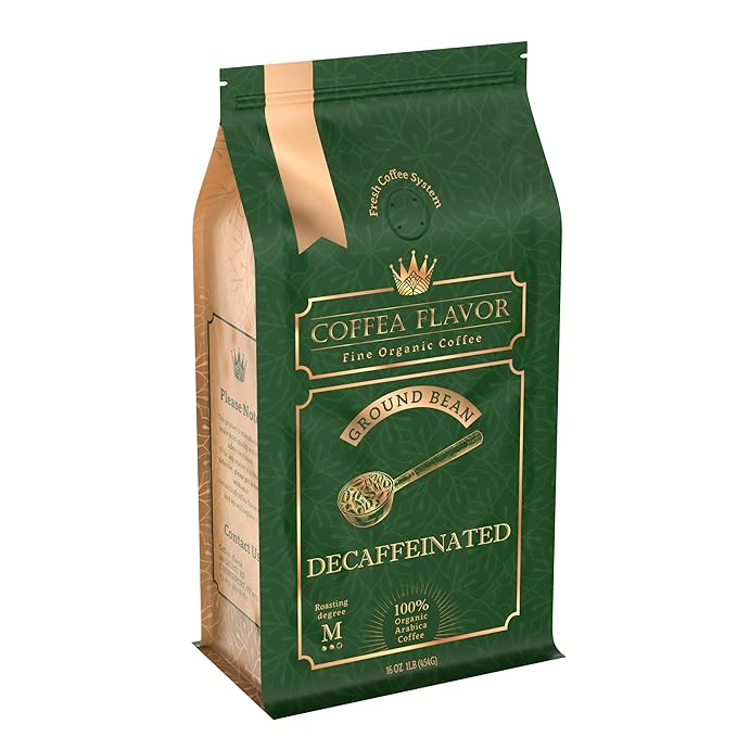 Organic Ground Coffee Medium Roast 16oz - Decaffeinated - Stomach Friendly
