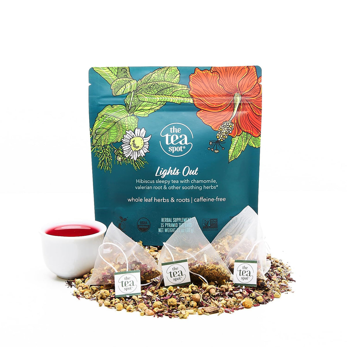 The Tea Spot Organic Keep Fit Green Tea with Yerba Mate and Matcha for Metabolic Support | Blend of Green Tea, Matcha, Yerba Mate, Rooibos, Lemongrass and Lemon Flavor | Caffeine-Free 15 Tea Bags
