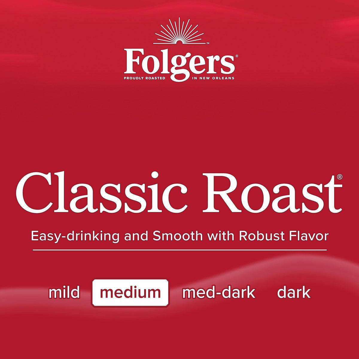 Folgers Classic Roast Coffee, Medium Roast, Keurig K-Cup Pods, 72 Count