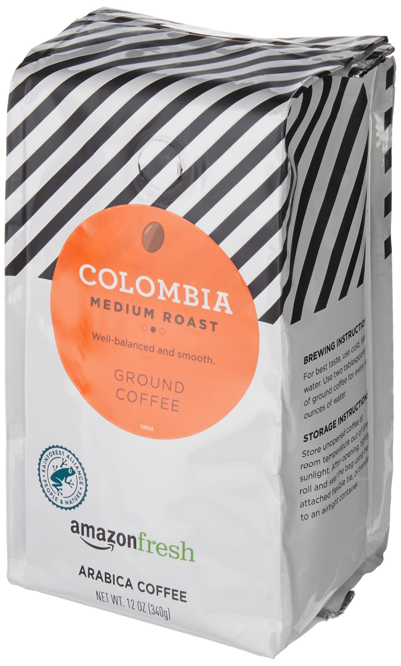 Amazon Fresh Colombia Ground Coffee, Medium Roast, 12 Ounce (Pack of 3)