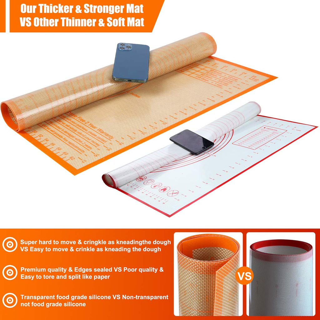 Silicone Pastry Mat 34X26 inch Baking mat Perfect for Dough, Pastry, Pie Crust, Fondant, Cookies, Bread, Pasta/Pizza,Pastry Board, Kitchen Counter Mat