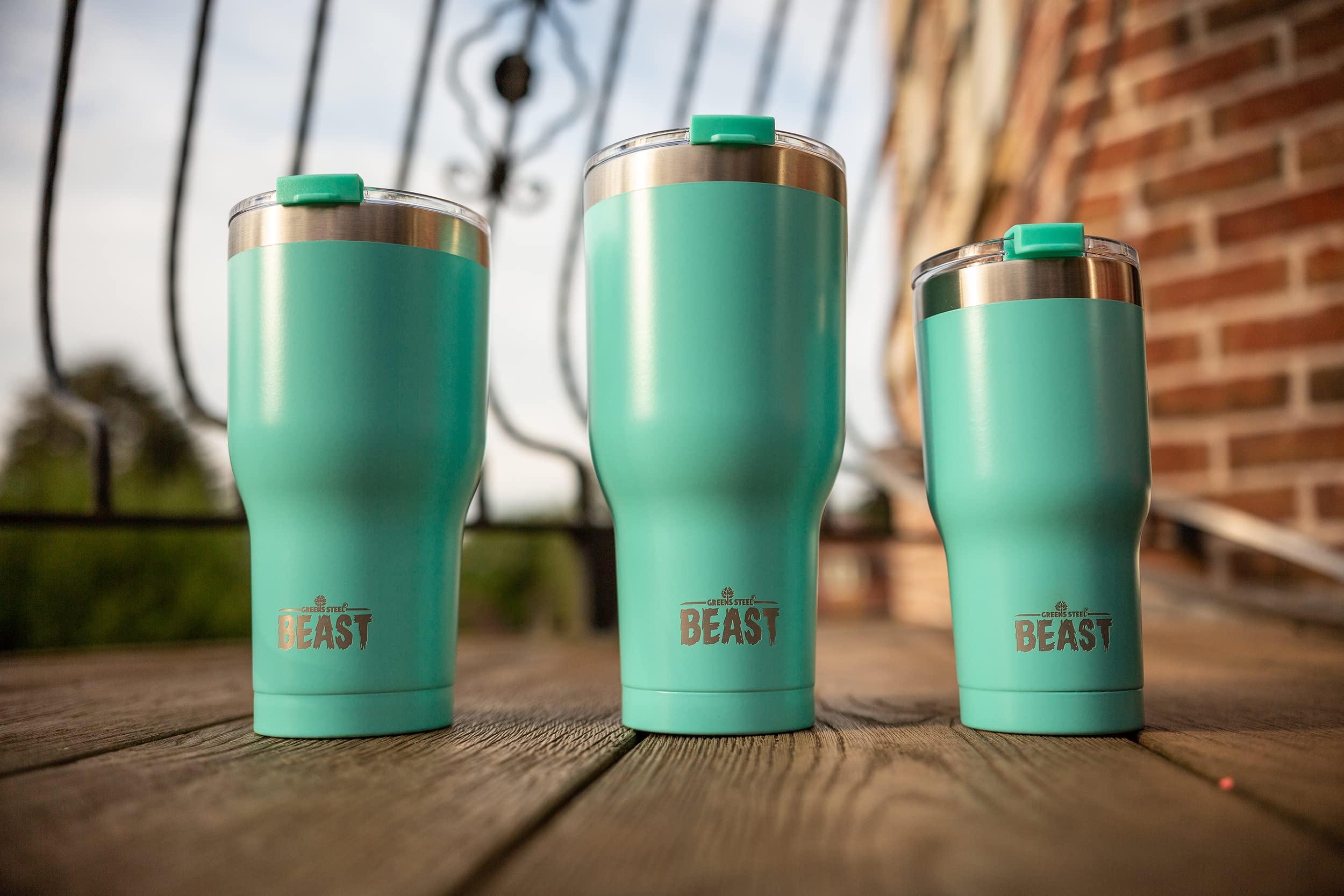 Beast 20 oz Tumbler Stainless Steel Vacuum Insulated Coffee Ice Cup Double Wall Travel Flask (Aquamarine Blue)