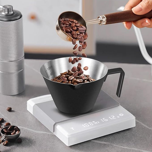 1 Pc Stainless Steel Espresso Shot Cup with Dual Scale, 3.4oz/100ml, Black