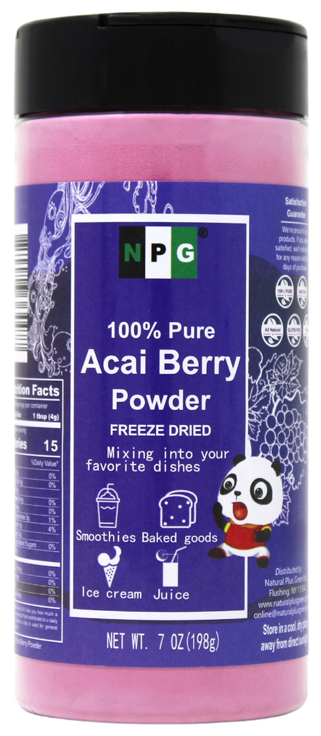 NPG Freeze Dried Red Raspberry Juice Powder 7 Oz, Seedless Superfood Powder