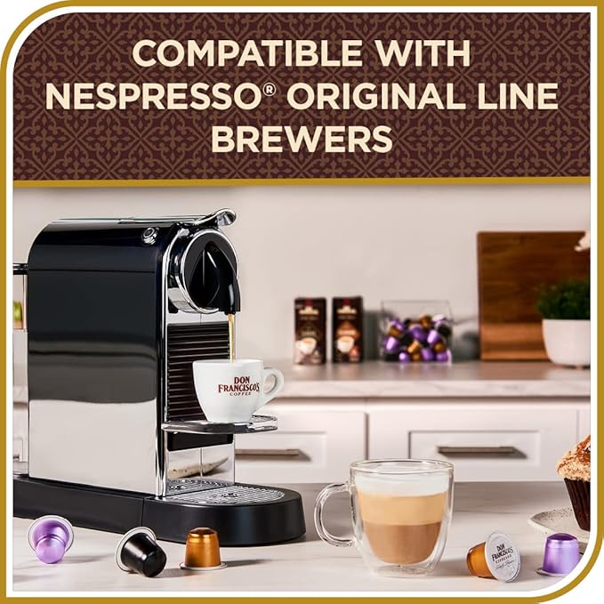 Don Francisco's Old Havana Espresso Pods: 80 Recyclable Aluminum Capsules, Intensity 8 Medium Dark Roast, Nespresso Original Line Compatible - Bold Cuban-Style coffee with Nutty Notes