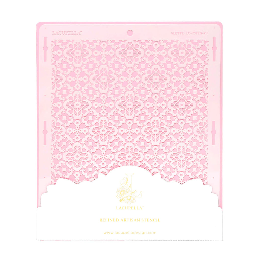 Lacupella Cake Decorating Stencil for Tall Buttercream Cake, Royal Icing, Ganache, Paint, Airbrush (ALETTE)