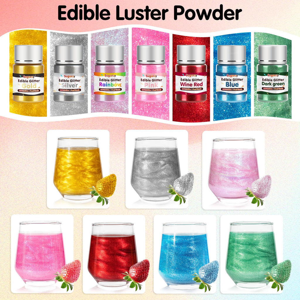 Edible Pink Glitter for Drinks10g Pink Sprinkles Cake Decorating Supplies,Edible Luster Dust for Cocktail Beverages,Food Spray,Food Coloring Shimmer Powder for Baking,Cake Cupcakes Cookies Drinks Candy Strawberries Birthday Party Decorations