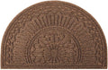 Mibao Door Mat Outdoor Indoor, 23.5" x 35.5", Half Round Door Mats, Non-Slip Front Door Mats Outdoor, Dirt Trapper Welcome Mats for Front Door, Back Door, Shoe Scraper, Coffee