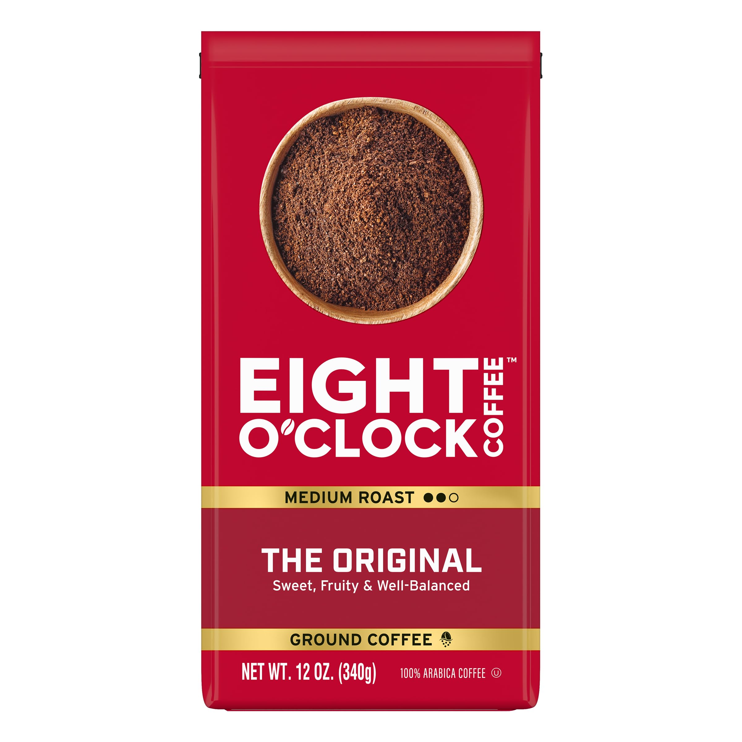Eight O'Clock Coffee The Original, 12 Ounce (Pack of 6) Medium Roast Whole Bean Coffee, 100% Arabica, Sweet, Fruity, Balanced