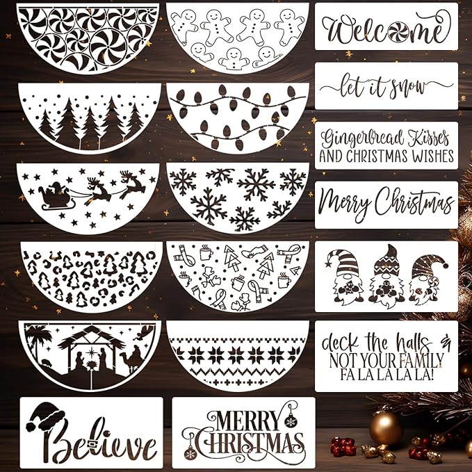 Christmas Stencils for Windows Large Christmas Stencils for Crafts Reusable