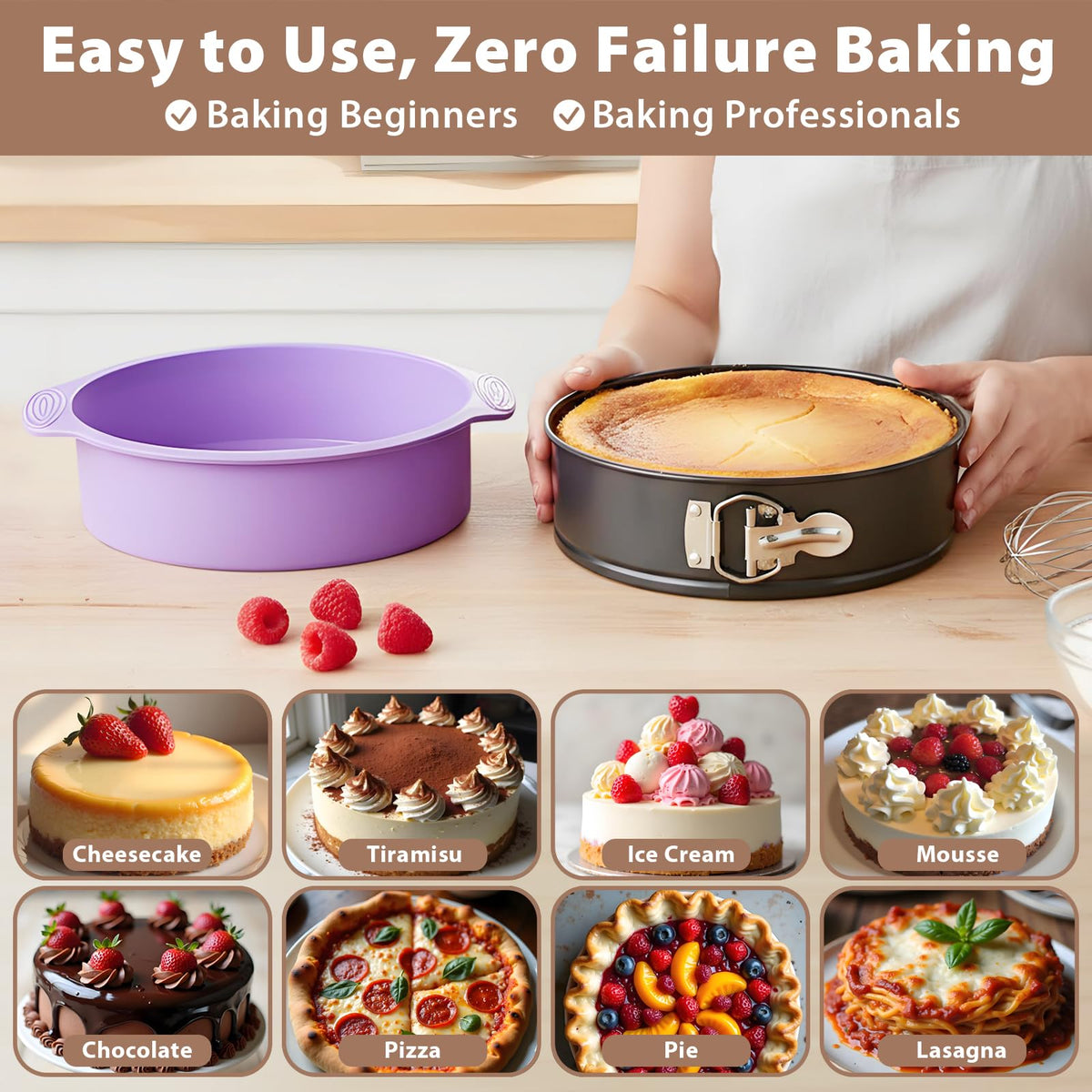 Hikolvol Springform Pan 9 Inch Nonstick Cheesecake Pan with Protector