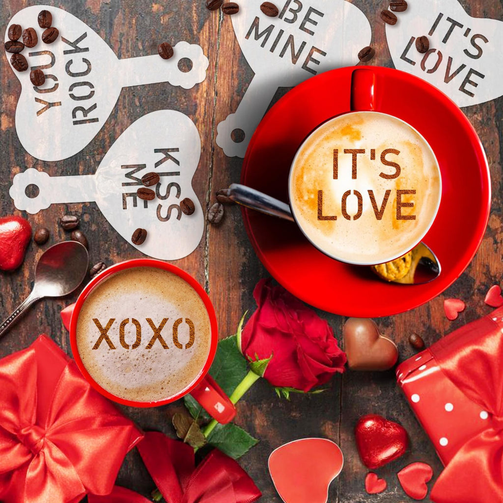 36 Pcs Valentine's Day Conversation Hearts Cookie Stencils for Baking