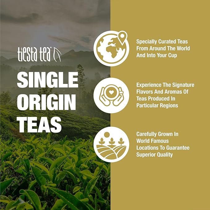Tiesta Tea - Ceylon Orange Pekoe Black Tea, Loose Leaf, Single Origin Premium Black from Sri Lanka, Pure Unblended High Caffeinated, Hot or Iced Brew & Up to 50 Cups, 3oz Refillable Tin