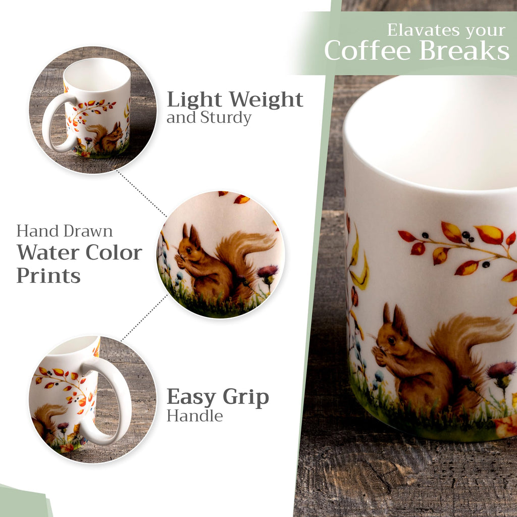 Maison d' Hermine Coffee Mug with Handles Tea Cups (12 Ounce, Pack of 1)