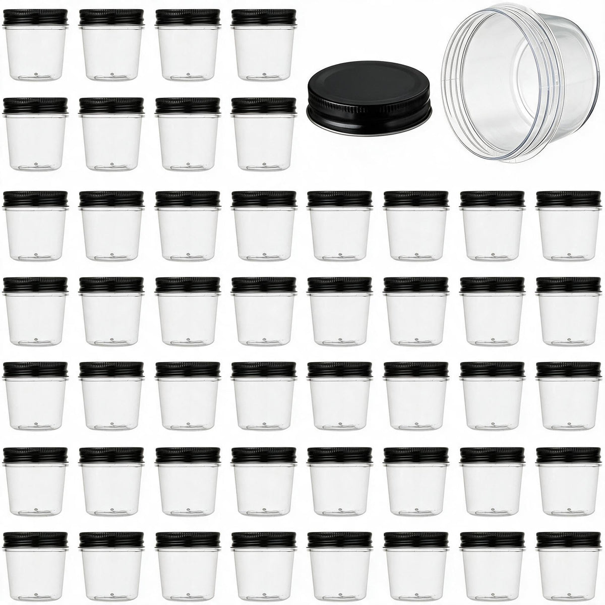 novelinks 4 oz Plastic Small Mason Jars and Small Plastic Jars with Lids