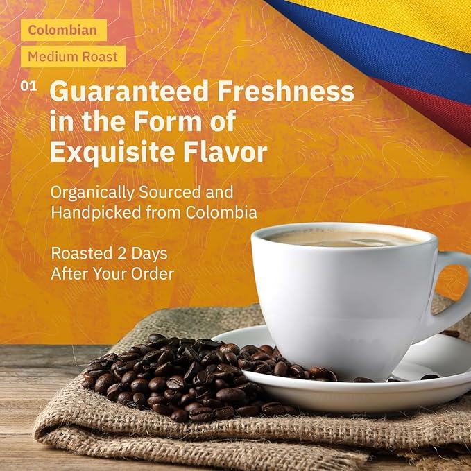 Kochere Colombian Specialty Whole Bean Coffee – 2LB Medium Roast – Single Origin, Farm Direct, Freshly Roasted to Order – Smooth, Chocolate & Berry Notes