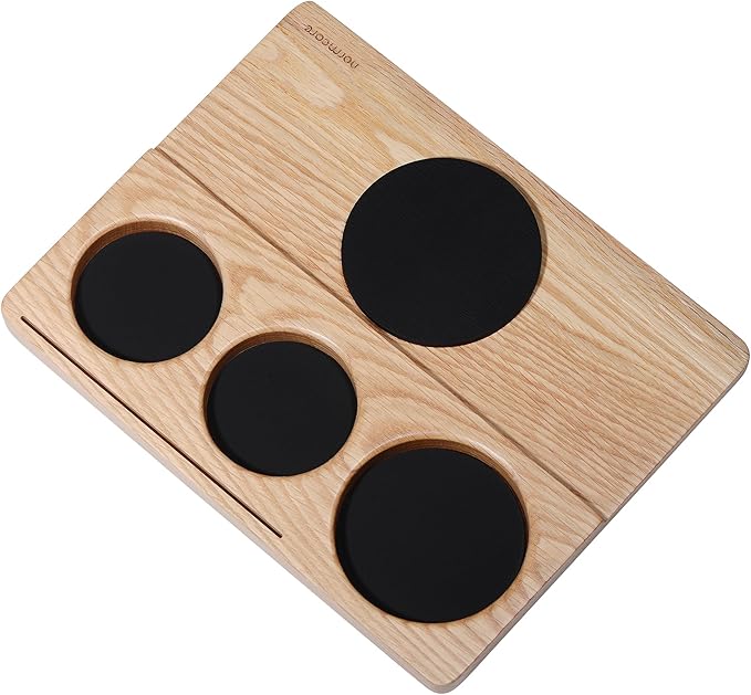 Normcore Tamping Mat - Natural OAK Espresso Tamping Station - Coffee Tamper Holder Mat Portafilter Mat For Baristas - Patent Pending - Solid American White OAK Wood