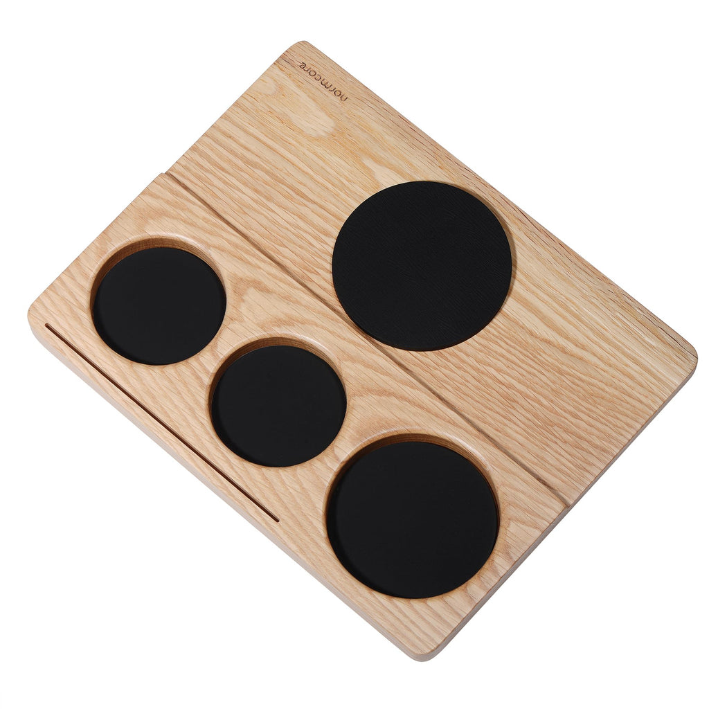 Normcore Tamping Mat - Natural OAK Espresso Tamping Station - Coffee Tamper Holder Mat Portafilter Mat For Baristas - Patent Pending - Solid American White OAK Wood