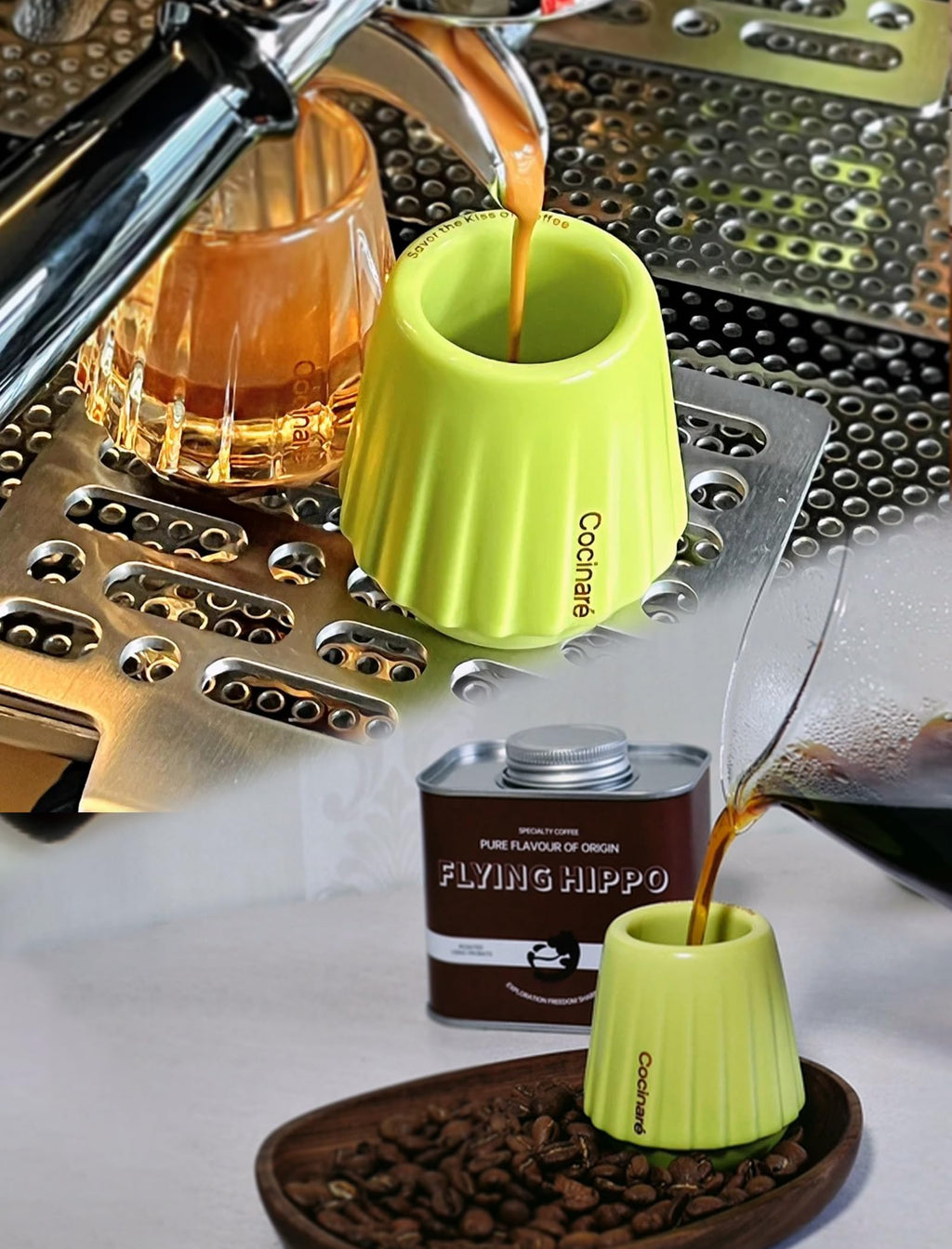 Cocinare KissCup Ceramic Espresso Cup – 2.2oz Demitasse Cup for Espresso