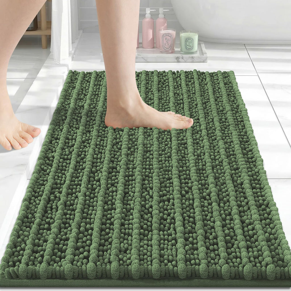 Arotive Bathroom Rugs Mat 30x17, Soft Absorbent Chenille Shaggy Bath Mat