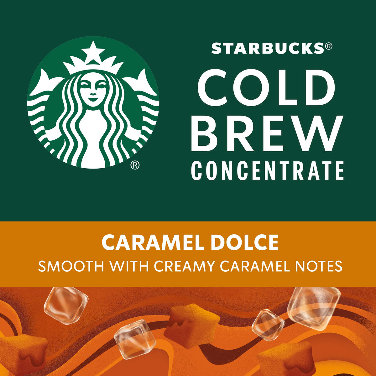 Starbucks Cold Brew Coffee Concentrate, Caramel Dolce Flavored Iced Coffee, 32 fl oz