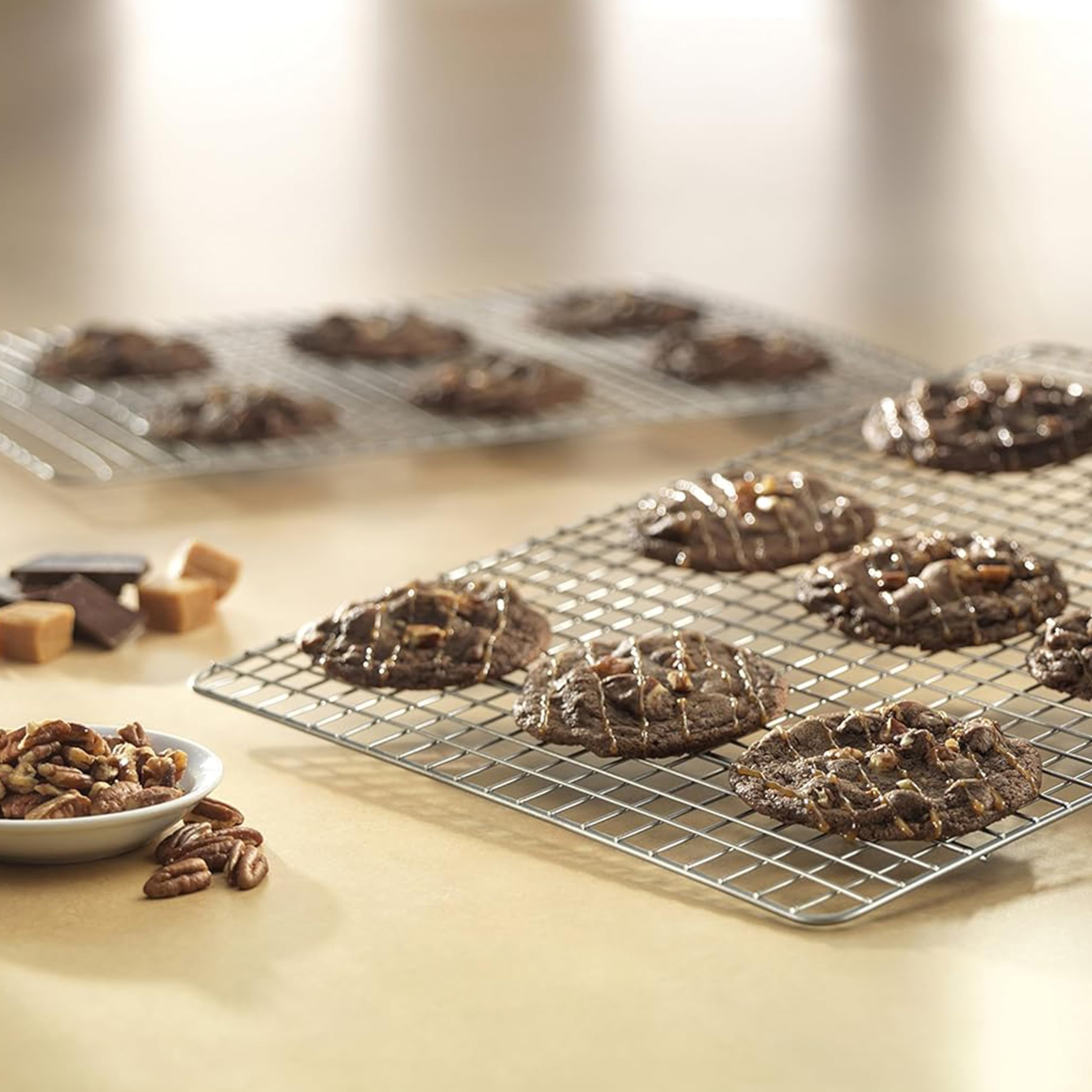 Kitchen kemistry, Stainless Steel Cooling Rack Size - Small, 8 x 11.75 Inches, Dishwasher-Safe, Oven Safe, Cookie Cooling Racks for Baking & Cooking - Pack of 6