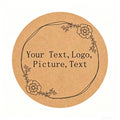 Kraft Paper Custom Stickers Round Labels Personalized with Text, Business Logo for Jars, Tins,Food Container, Bread Bags, Writable from 20 to 100pcs (Style 2)