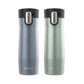 Contigo® AUTOSEAL® West Loop Vacuum-Insulated Stainless Steel Travel Mug with Easy-Clean Lid, 20 oz, 2 pack, Crystal Lakeside; Crystal Agave
