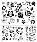 Zonon 3 Pieces Stencil Template Painting Stencil Spring Summer Template Reusable Drawing Set for Daily DIY Art Notebook Wedding Card Scrapbook Home Decor 3 Sizes(Flower Style)