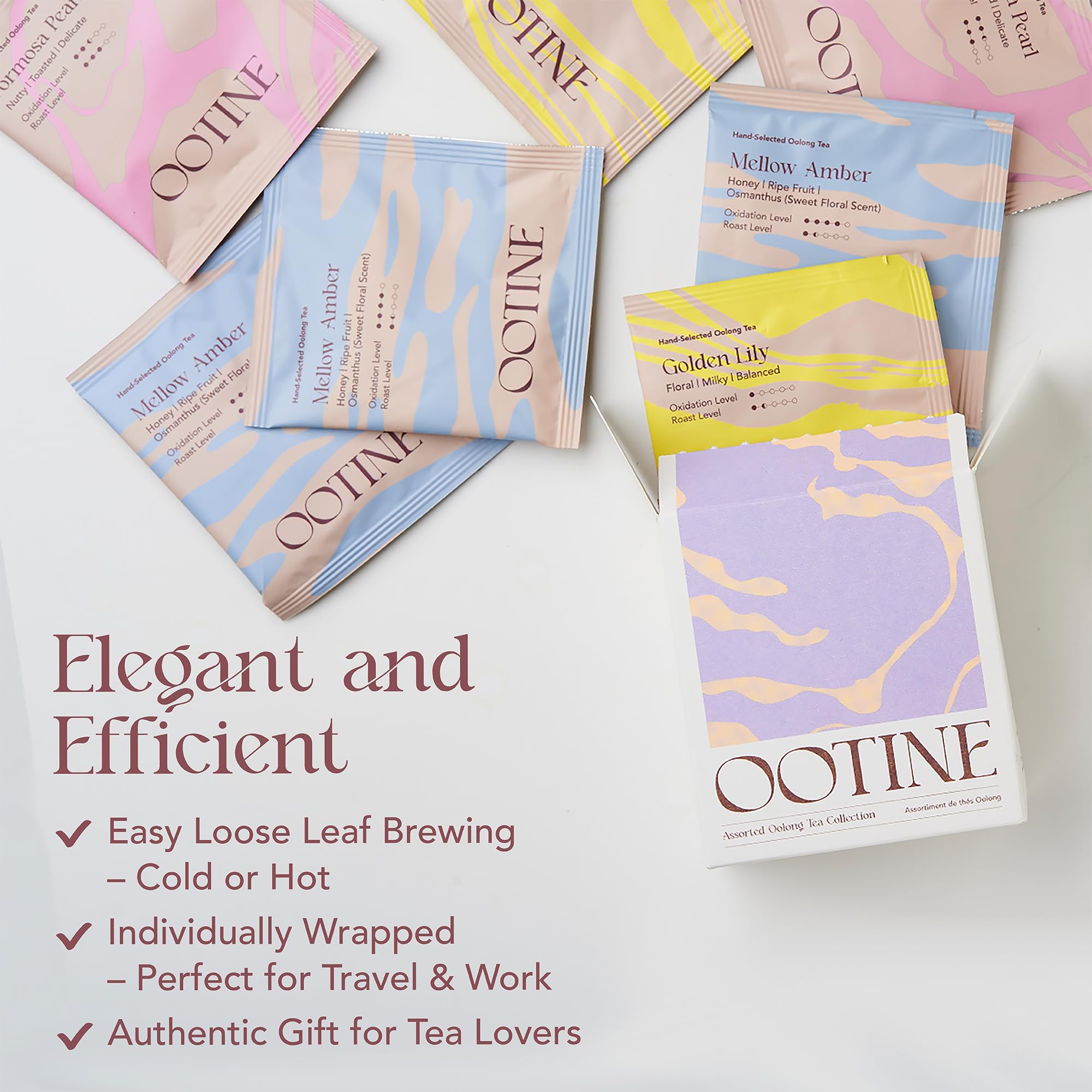 OOTINE Taiwan Oolong Tea Sampler Discovery Box – Single-Origin Loose Leaf Tea (3 Bestselling Flavors, 9 Pyramid Sachets) | Homegrown, Individually Wrapped, Multiple Infusions